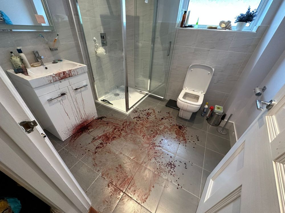 Avant : salle de bain fortement contaminée